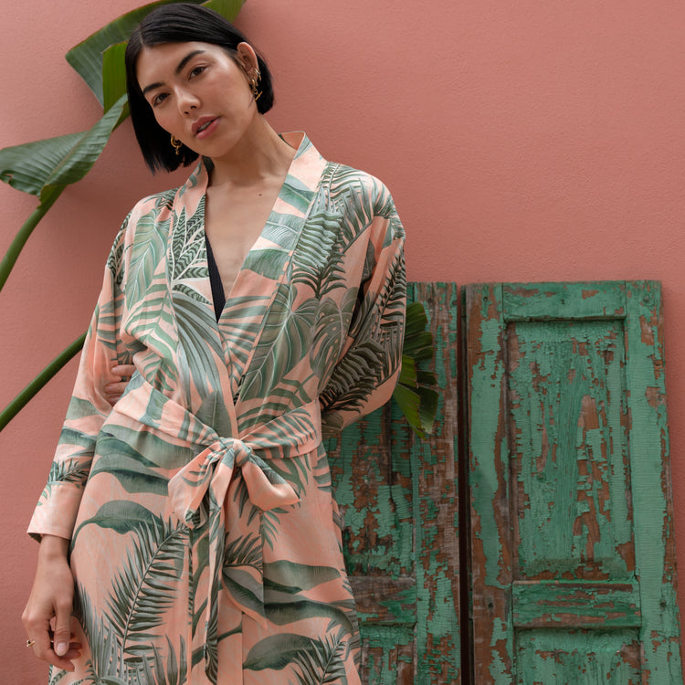 Vegan Silk Kimono Robes - Orchard Moon