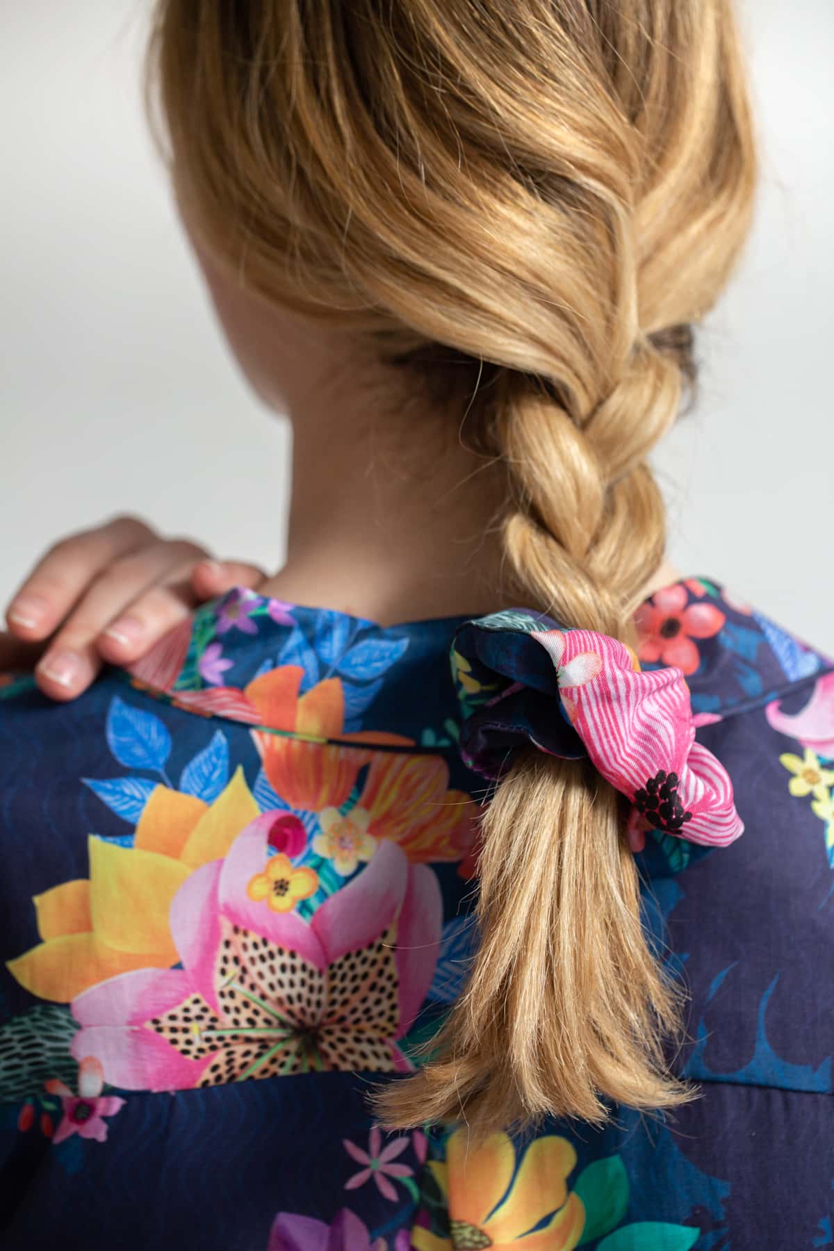 Calypso Luxury Scrunchie - Back shot - Orchard Moon - Sustainable Luxury Loungewear - Hair Tie