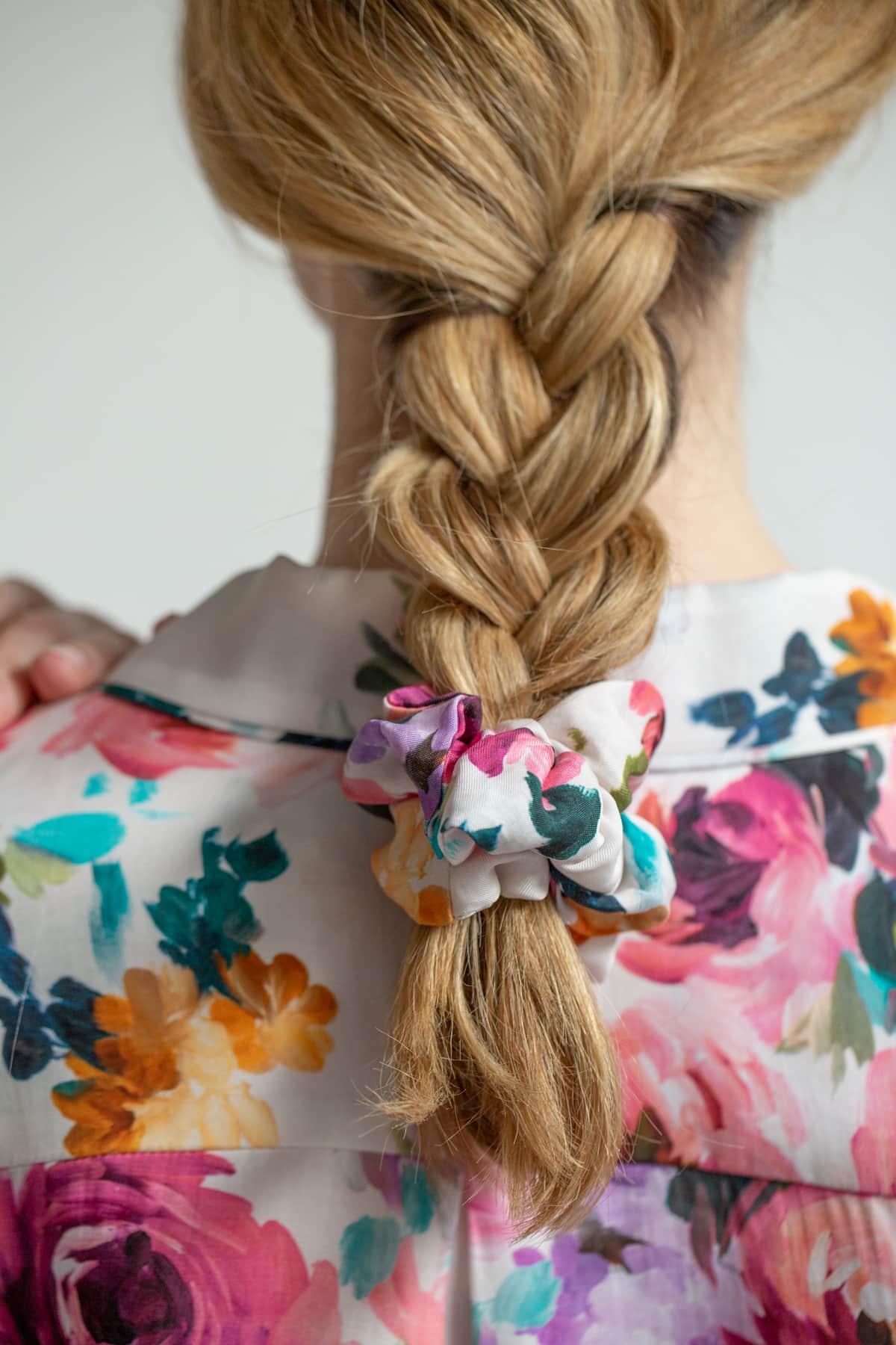 Camille Luxury Scrunchie - Studio Shot - Orchard Moon - Sustainable Luxury Loungewear - Hair Tie