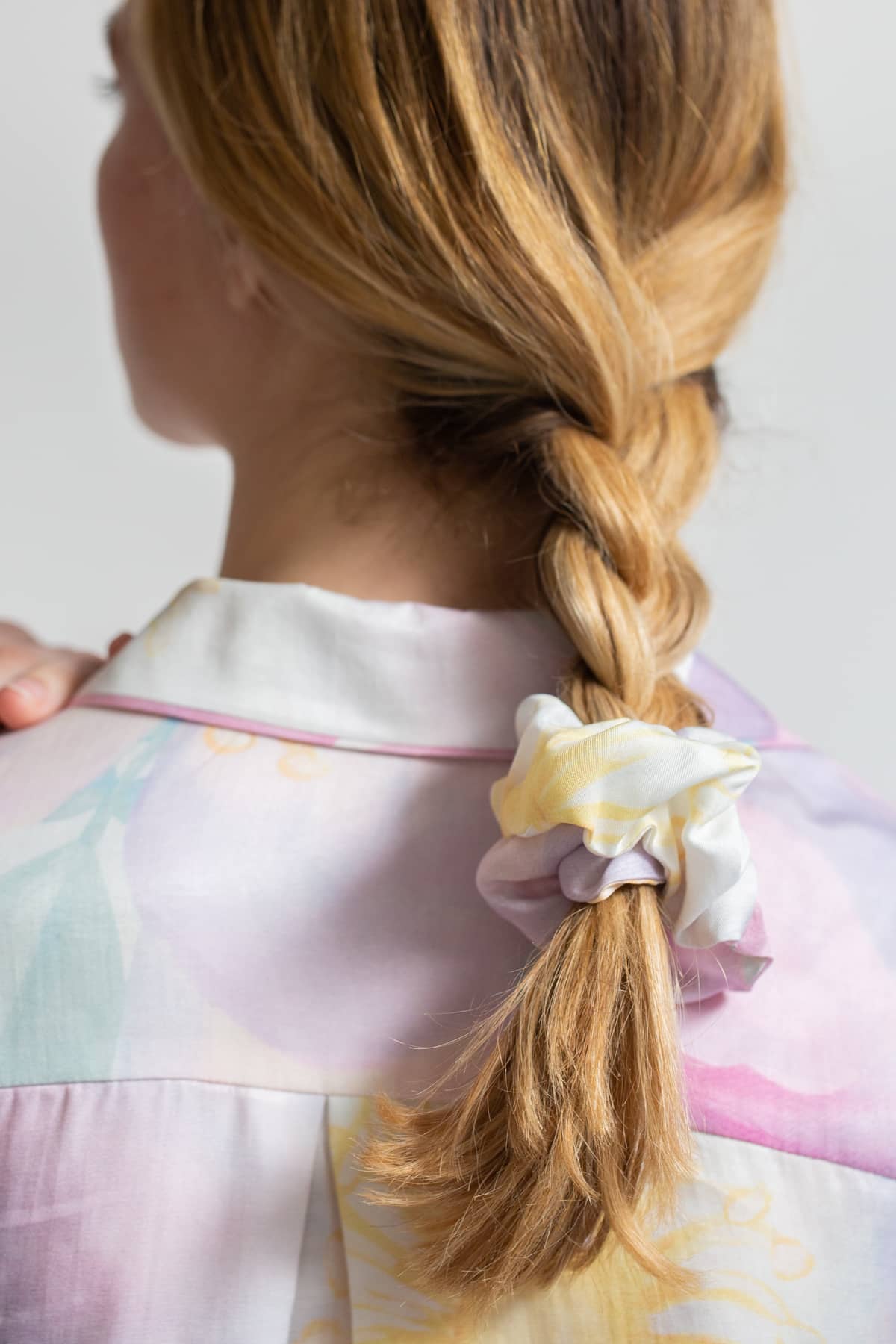 Wild Rose Luxury Scrunchie - Studio shot - Orchard Moon - Sustainable Luxury Loungewear - Hair Tie