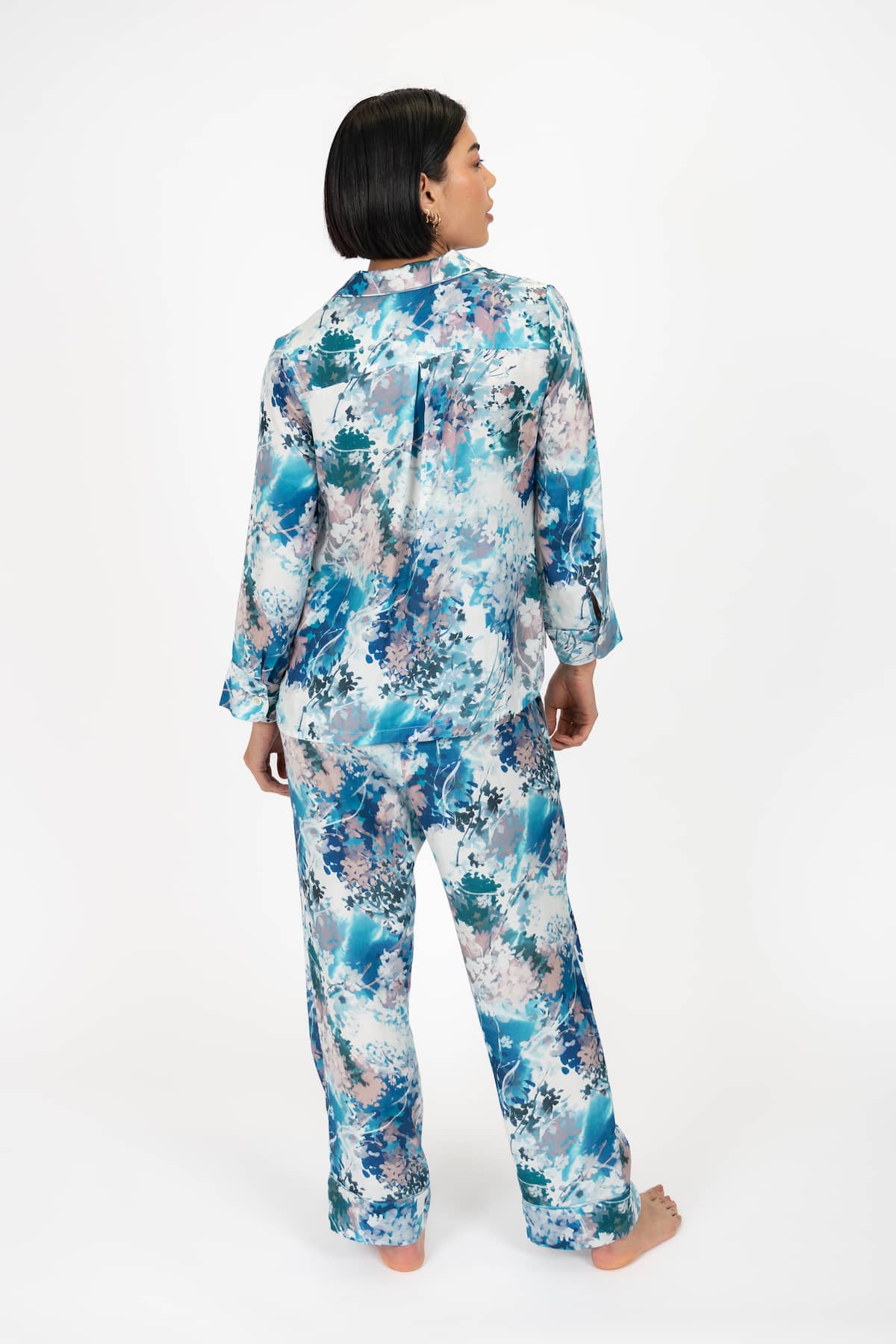 Ephemeral Bloom Luxury Pyjamas - Back 1 - Luxury Sustainable Pyjamas - Orchard Moon