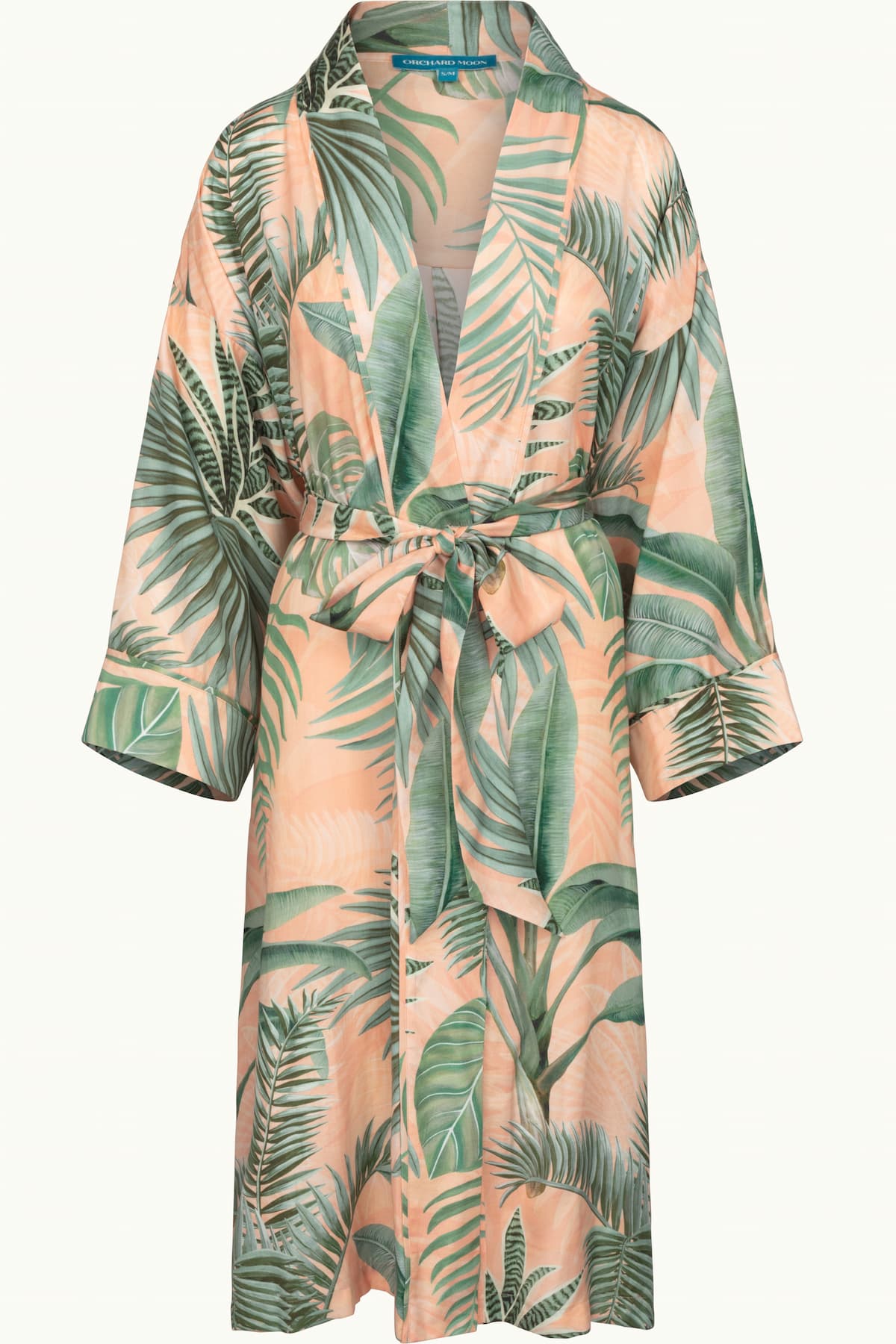 Peach Palms - Kimono Robes - Flatlay 1 - Luxury Sustainable Kimono Robes - Orchard Moon