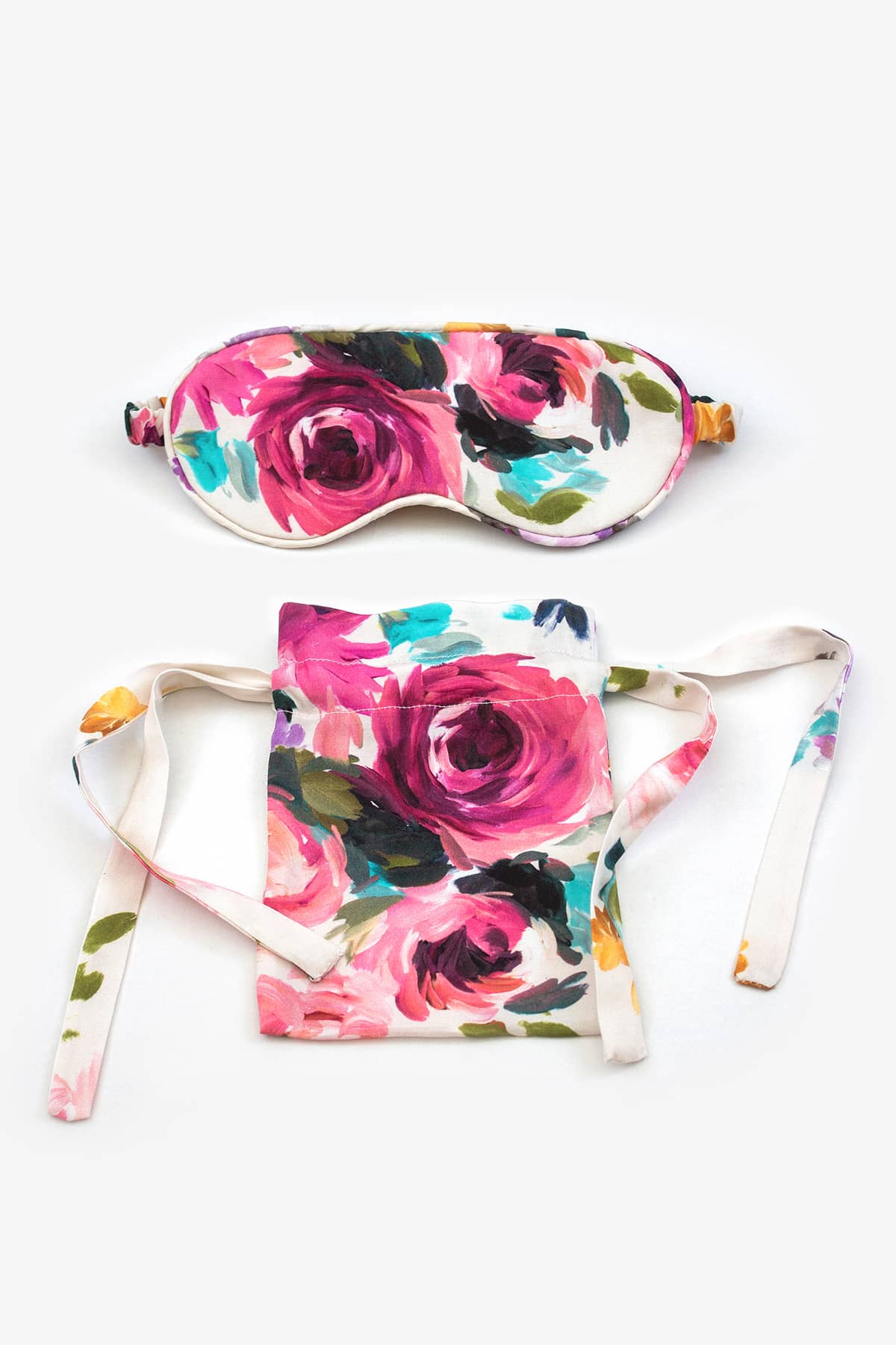 Camille Luxury Eye Mask - Flatlay - Orchard Moon - Sustainable Luxury Loungewear - Sleep Mask
