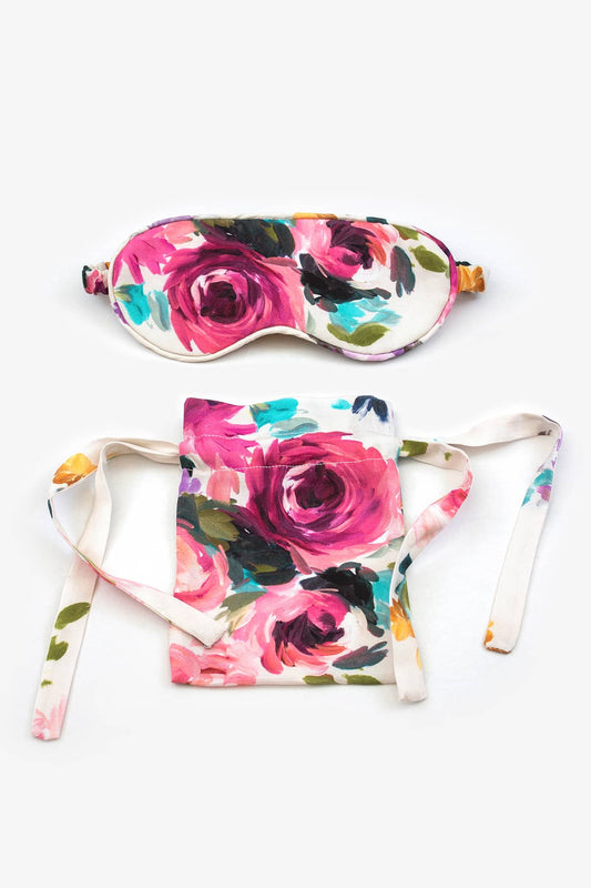 Camille Luxury Eye Mask - Flatlay - Orchard Moon - Sustainable Luxury Loungewear - Sleep Mask