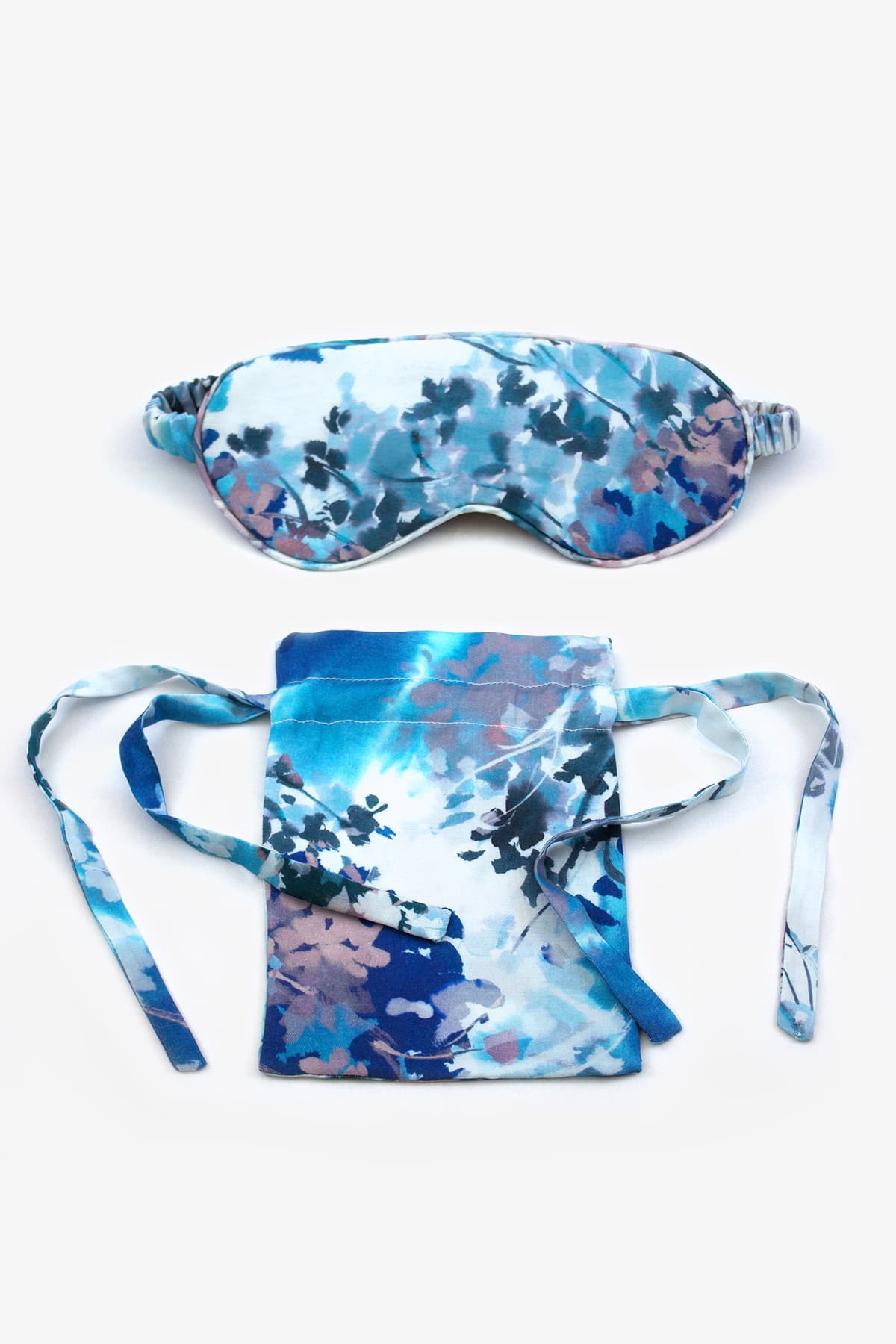 Ephemeral Bloom Luxury Eye Mask - Flatlay - Orchard Moon - Sustainable Luxury Loungewear - Sleep Mask
