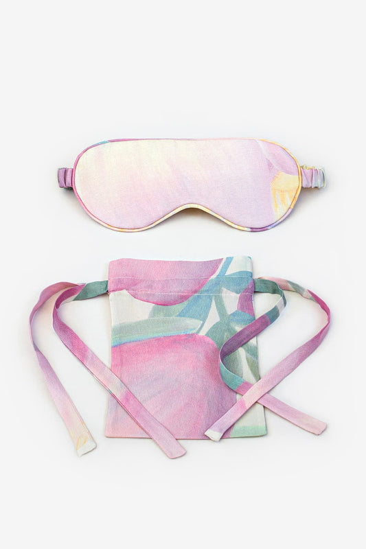 Wild Rose Luxury Eye Mask - Flatlay - Orchard Moon - Sustainable Luxury Loungewear - Sleep Mask