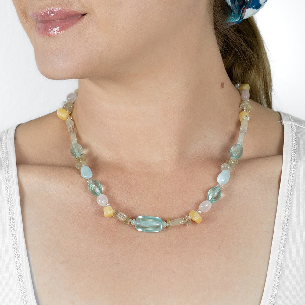 Balance Gem Balance Gemstone Beaded Necklace – Orchard Moon