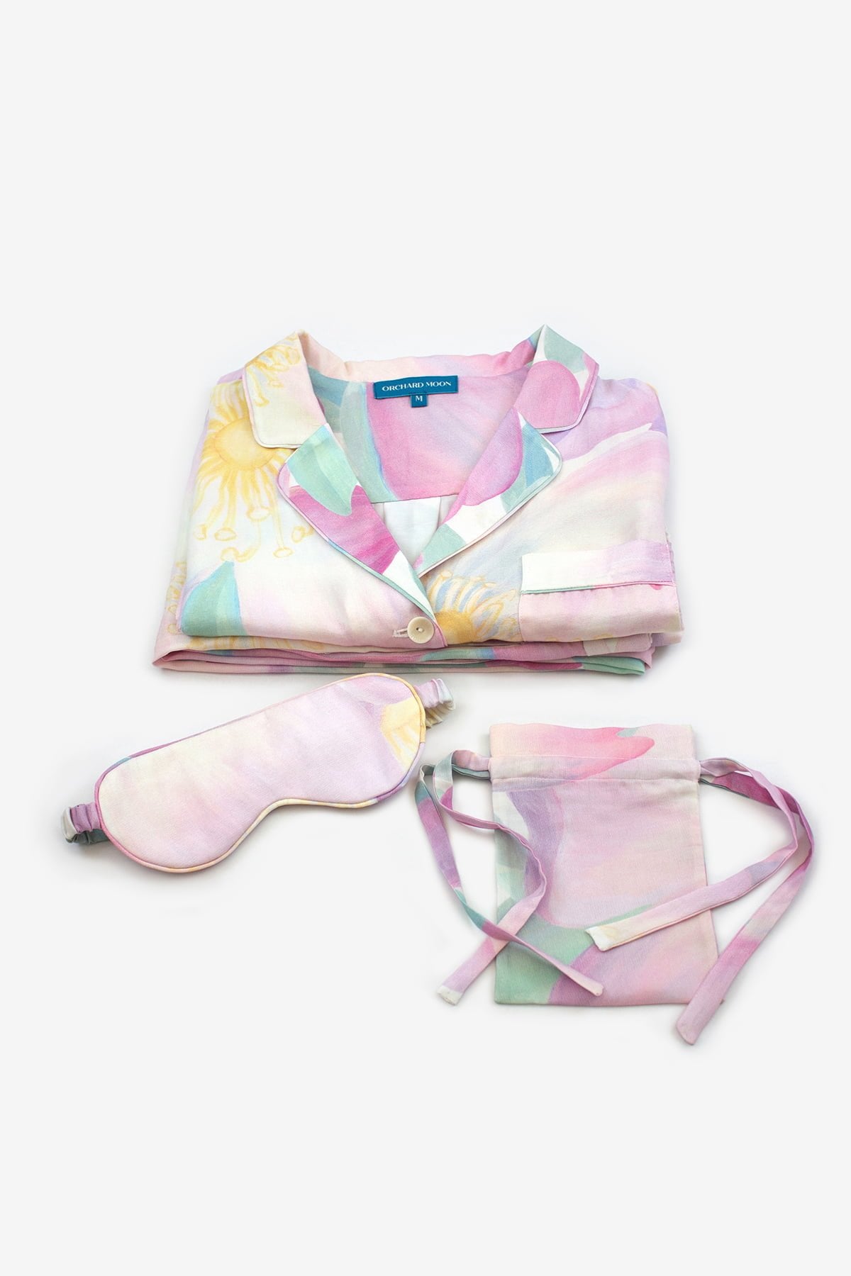 Wild Rose Luxury Pyjama Gift Set - Flatlay - Orchard Moon - Sustainable Luxury Loungewear