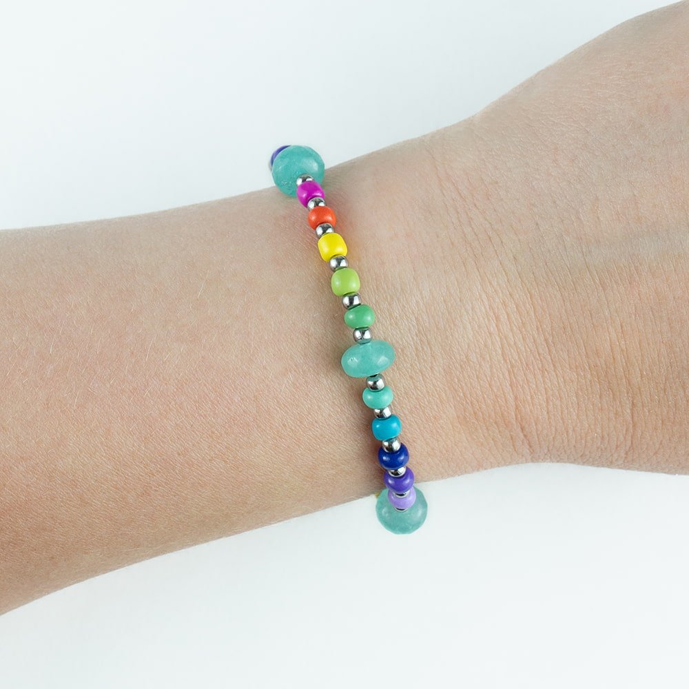 Indra Gemstone Rainbow Beaded Bracelet