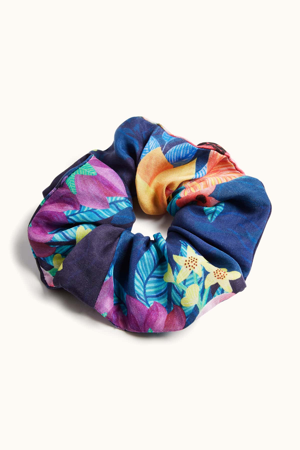 Calypso Luxury Scrunchie - Flatlay - Orchard Moon - Sustainable Luxury Loungewear - Hair Tie