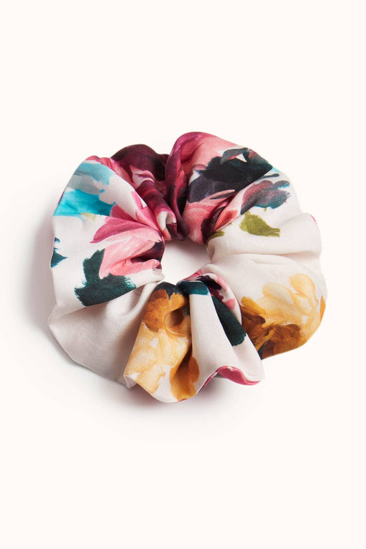 Camille Luxury Scrunchie - Flatlay - Orchard Moon - Sustainable Luxury Loungewear - Hair Tie