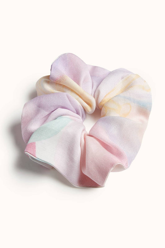 Wild Rose Luxury Scrunchie - Flatlay - Orchard Moon - Sustainable Luxury Loungewear - Hair Tie