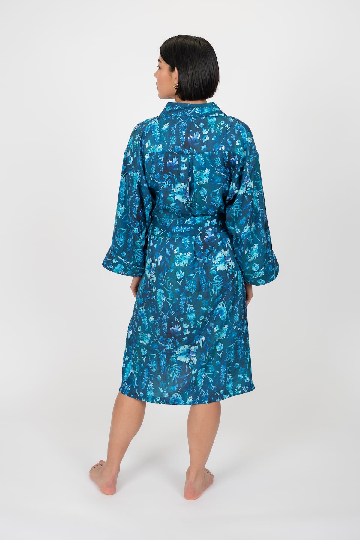 Cerulean Dream Kimono Robe - Front Main 3 - Luxury Kimono Robes - Orchard Moon